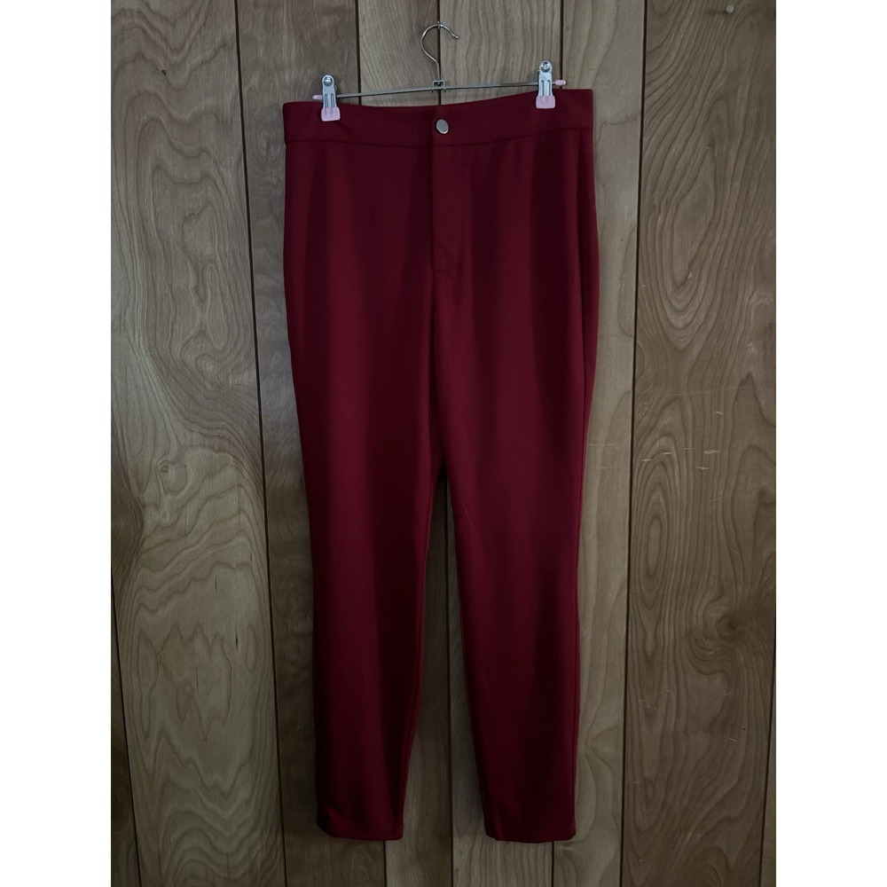 Shein Burgundy High Waisted Tapered Leg Dress‎ Pants Womens Size Large US 8/10